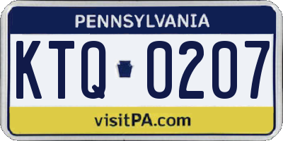 PA license plate KTQ0207