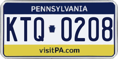 PA license plate KTQ0208