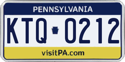 PA license plate KTQ0212