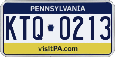 PA license plate KTQ0213