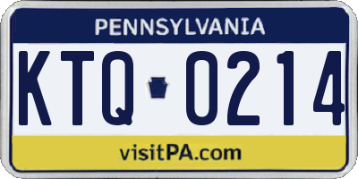 PA license plate KTQ0214