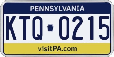 PA license plate KTQ0215