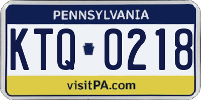 PA license plate KTQ0218
