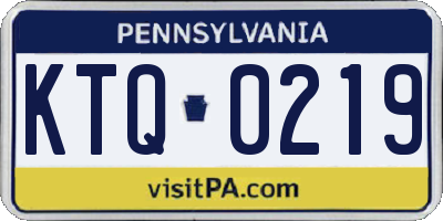 PA license plate KTQ0219