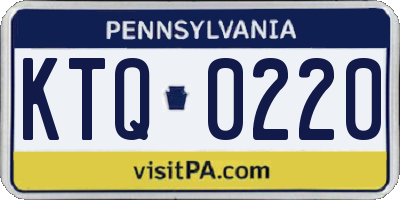 PA license plate KTQ0220