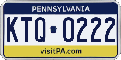 PA license plate KTQ0222