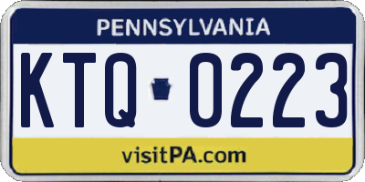PA license plate KTQ0223