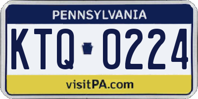 PA license plate KTQ0224