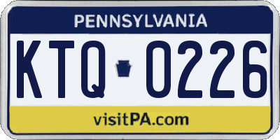 PA license plate KTQ0226