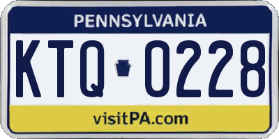 PA license plate KTQ0228