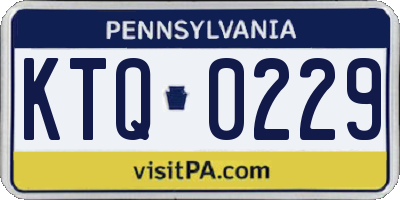 PA license plate KTQ0229