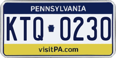 PA license plate KTQ0230