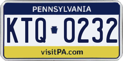 PA license plate KTQ0232