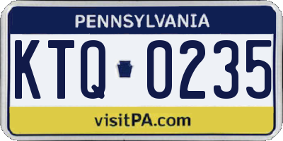 PA license plate KTQ0235