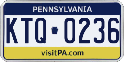 PA license plate KTQ0236