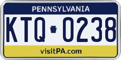 PA license plate KTQ0238