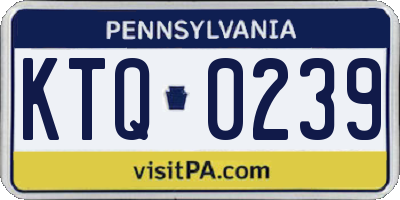PA license plate KTQ0239