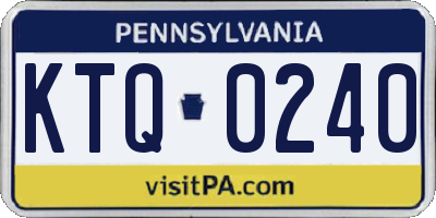 PA license plate KTQ0240