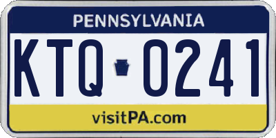 PA license plate KTQ0241