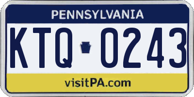 PA license plate KTQ0243