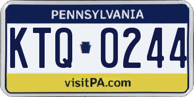 PA license plate KTQ0244
