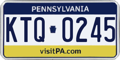 PA license plate KTQ0245
