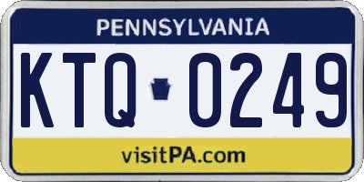 PA license plate KTQ0249