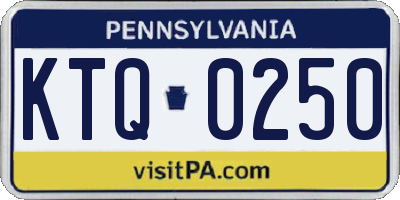 PA license plate KTQ0250