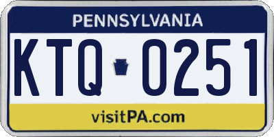 PA license plate KTQ0251