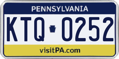 PA license plate KTQ0252