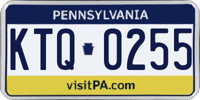 PA license plate KTQ0255