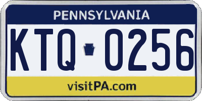 PA license plate KTQ0256