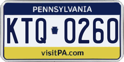 PA license plate KTQ0260
