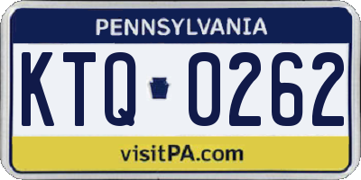 PA license plate KTQ0262