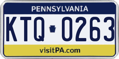 PA license plate KTQ0263
