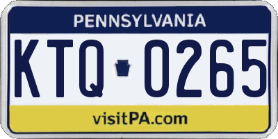 PA license plate KTQ0265