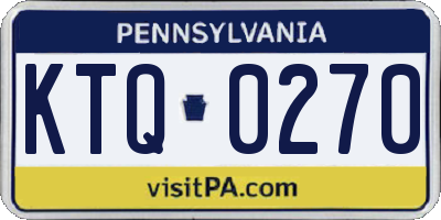 PA license plate KTQ0270