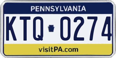 PA license plate KTQ0274