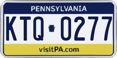 PA license plate KTQ0277