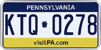 PA license plate KTQ0278
