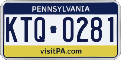 PA license plate KTQ0281