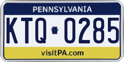 PA license plate KTQ0285