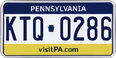 PA license plate KTQ0286