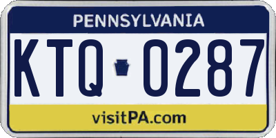 PA license plate KTQ0287