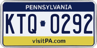 PA license plate KTQ0292