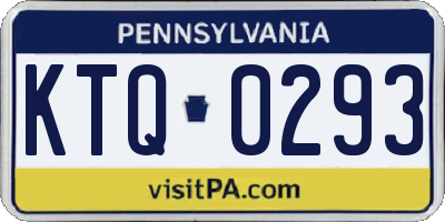 PA license plate KTQ0293