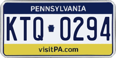 PA license plate KTQ0294