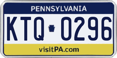 PA license plate KTQ0296
