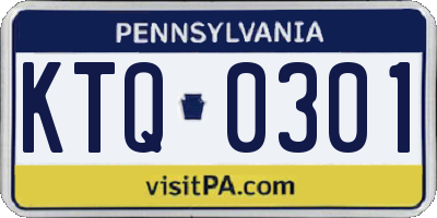 PA license plate KTQ0301