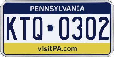 PA license plate KTQ0302